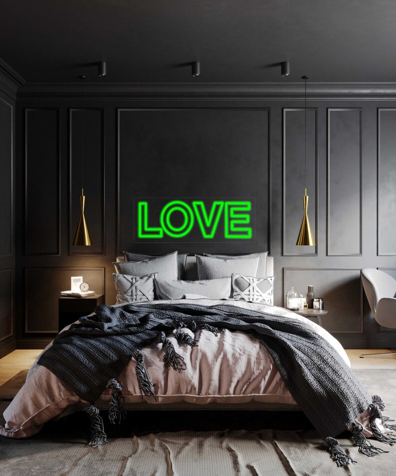 Love Neon Sign Pink Neon Sign Above Bed Decor Teen Girl Etsy