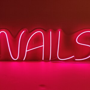 Nails neon sign for Beauty salon. Led decor for Nails Salon