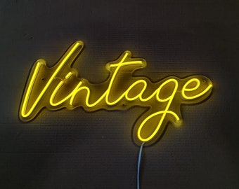 Letrero de neón vintage: decoración retro para tiendas boutique