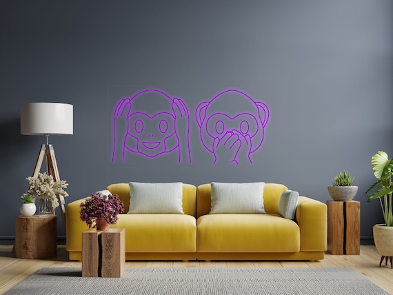 Affe Lampe, Affe Emoji Neon Schild, Teenager Mädchen Zimmer Deko