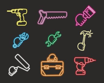 Letrero de neón de herramientas para hombres para decoración de garaje o taller