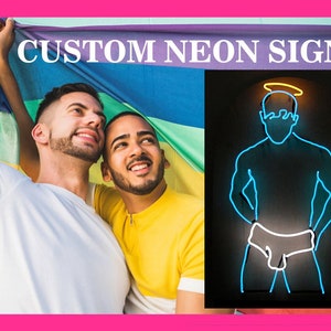 Letrero de neón personalizado gay, letrero de neón anime, tema transgénero. Arte de pared Orgullo, LGBT, bi Orgullo.