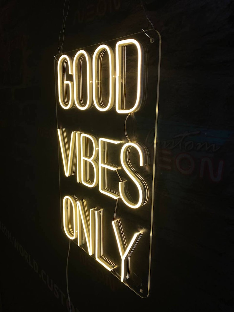 Good Vibes Only Neon Sign Good Vibes Only Sign Pink Neon Etsy