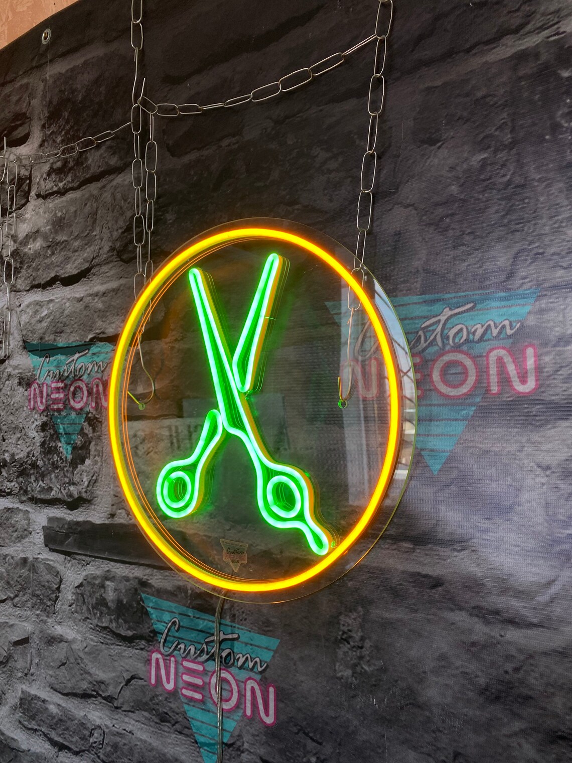 Barber Shop Scissors neon sign Hair beauty salon unique Etsy