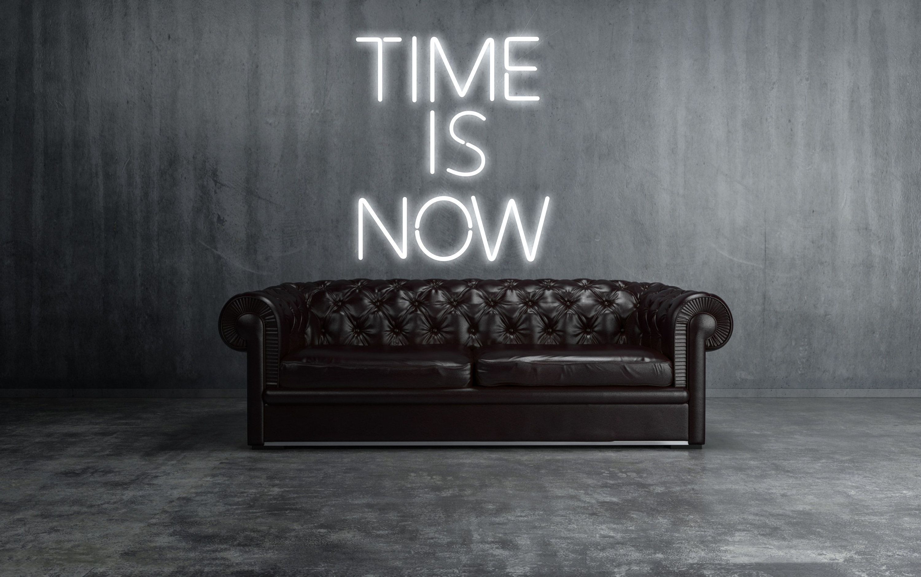 Neon Sign Art Time is Now Neon Sign Over Bed Wall Decor Etsy