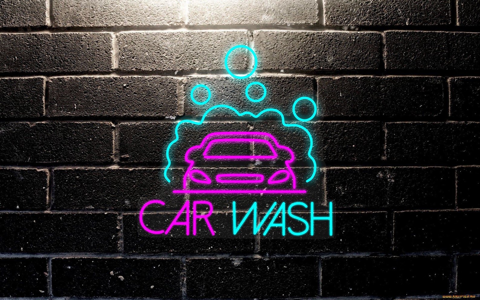 Car Wash Neon Sign Neon Sign Custom Car Wash Logo Car Etsy