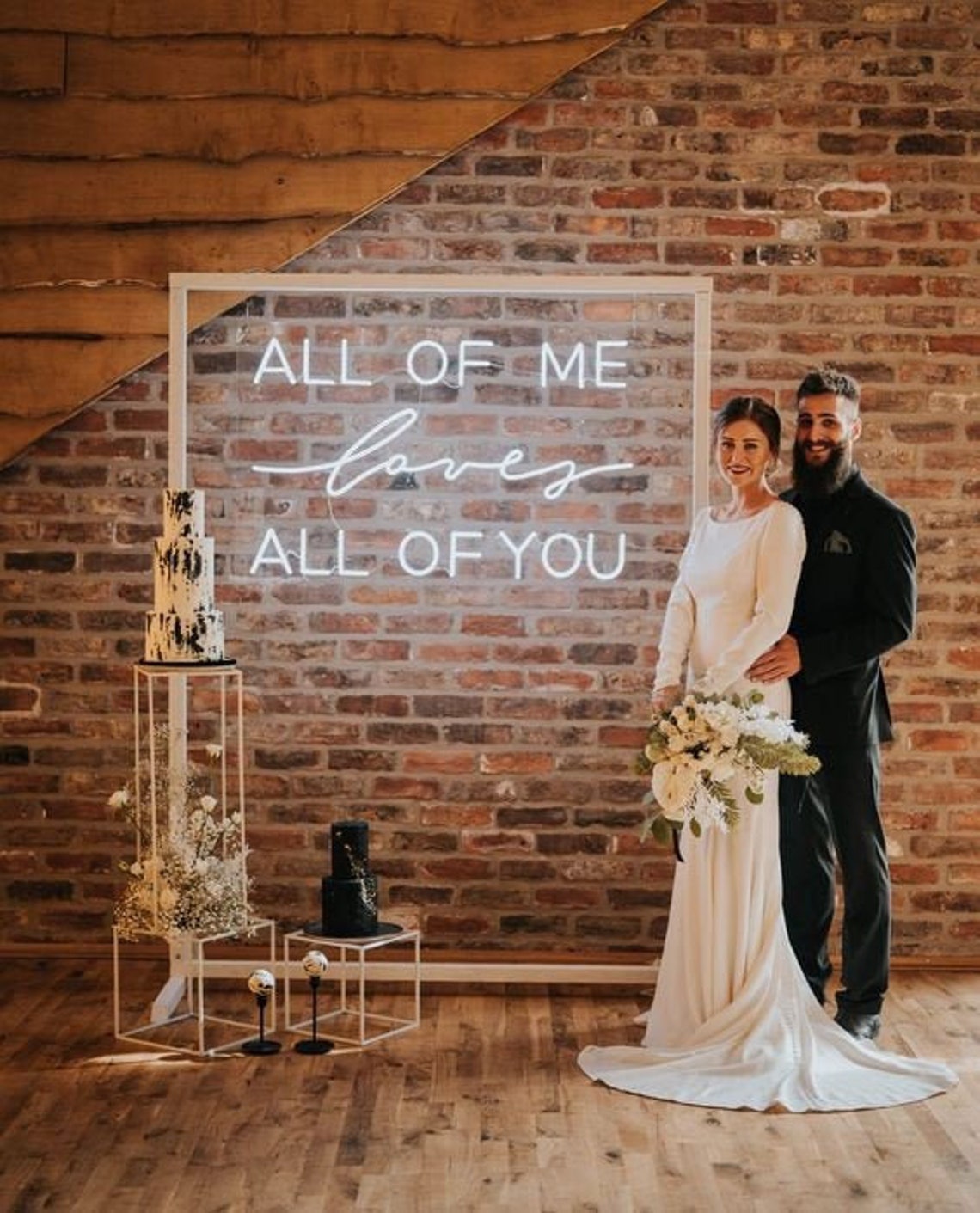 All of me loves all of you Neon Sign for Wedding Acrylic image 2