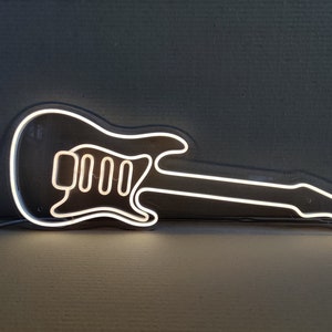Letrero de neón de guitarra - guitarra eléctrica, regalos de guitarra, dormitorio de letrero de neón, letrero de neón LED, regalo para amantes de la música, regalos para guitarristas