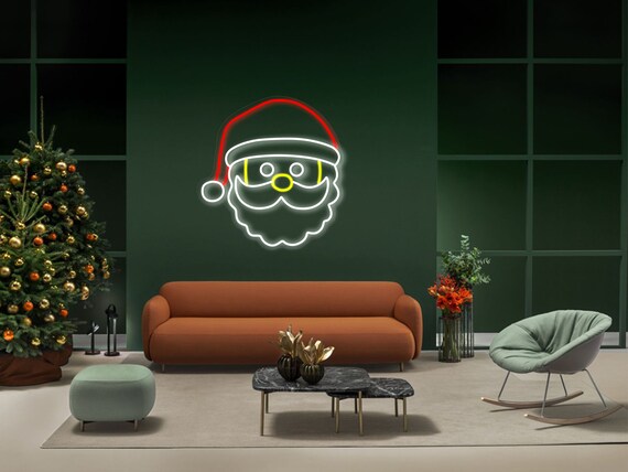 サンタのLEDネオンサイン：クリスマスの壁飾り、ホリデーライト - Etsy