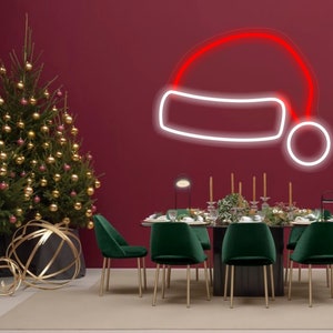 Santa Hat Neon sign for decoration, Christmas neon sign, Christmas ornaments, Christmas lights,  Christmas Hat , Led Fairy Lights