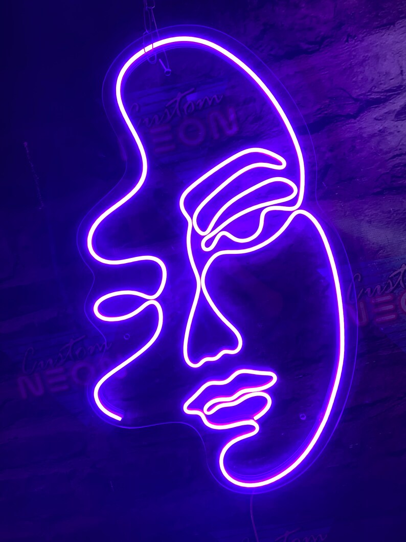 One Line Art Neon Sign Custom Neon Sign Girly Wall Art Etsy