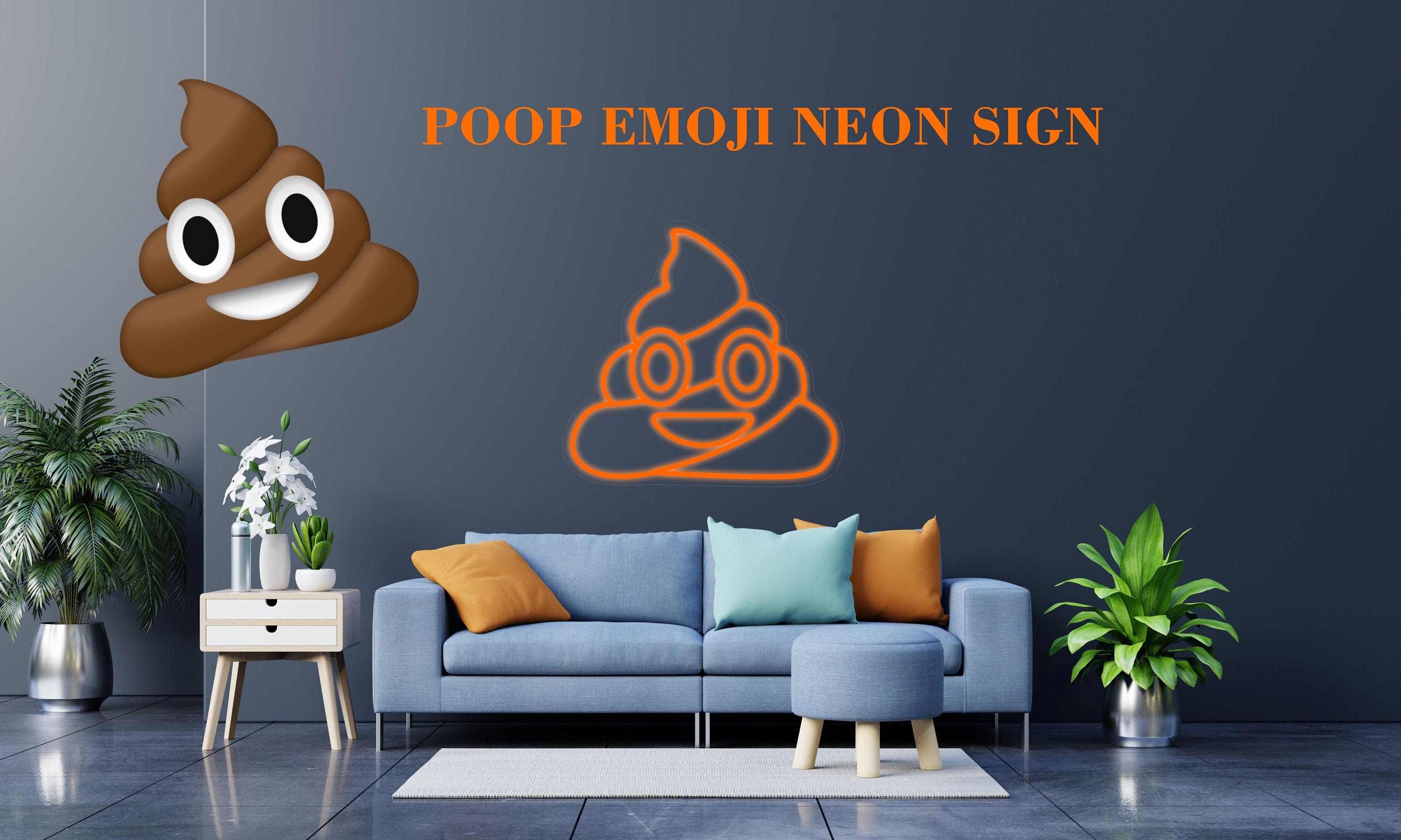Poop Emoji neon sign Emoji decorations poop decorations Etsy