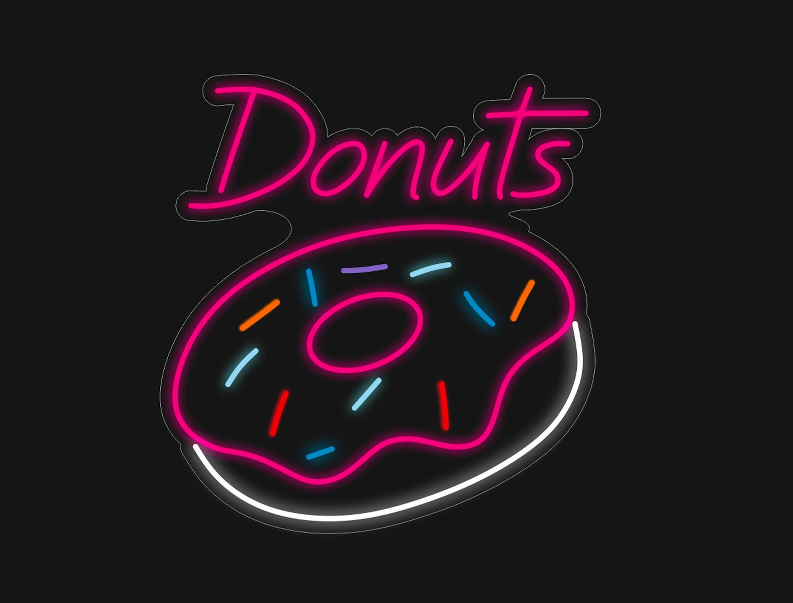 Donut Neon Sign Diner Sign Cafe Sign Custom Neon Signs | Etsy