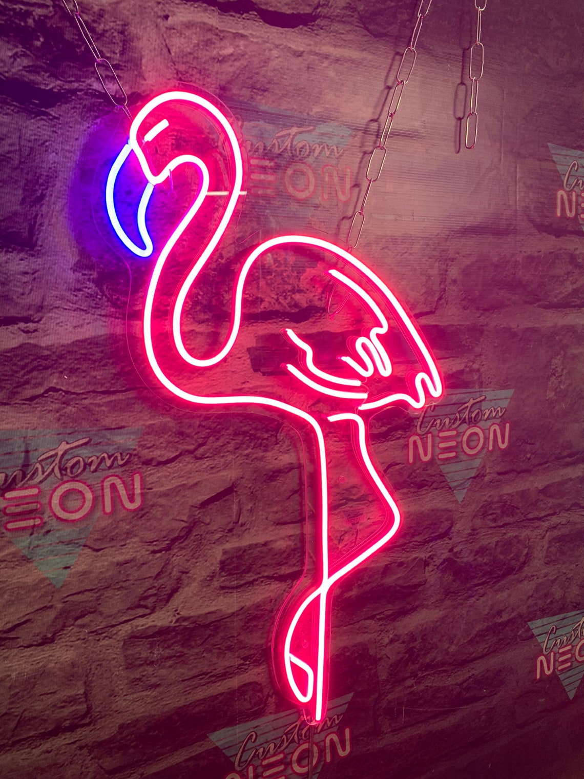 Pink flamingo custom neon sign Bedroom wall decor Unique | Etsy