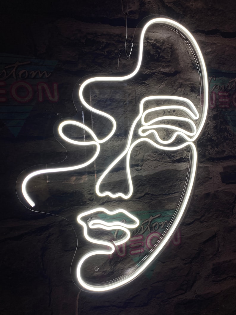 One Line Art Neon Sign Custom Neon Sign Girly Wall Art Etsy