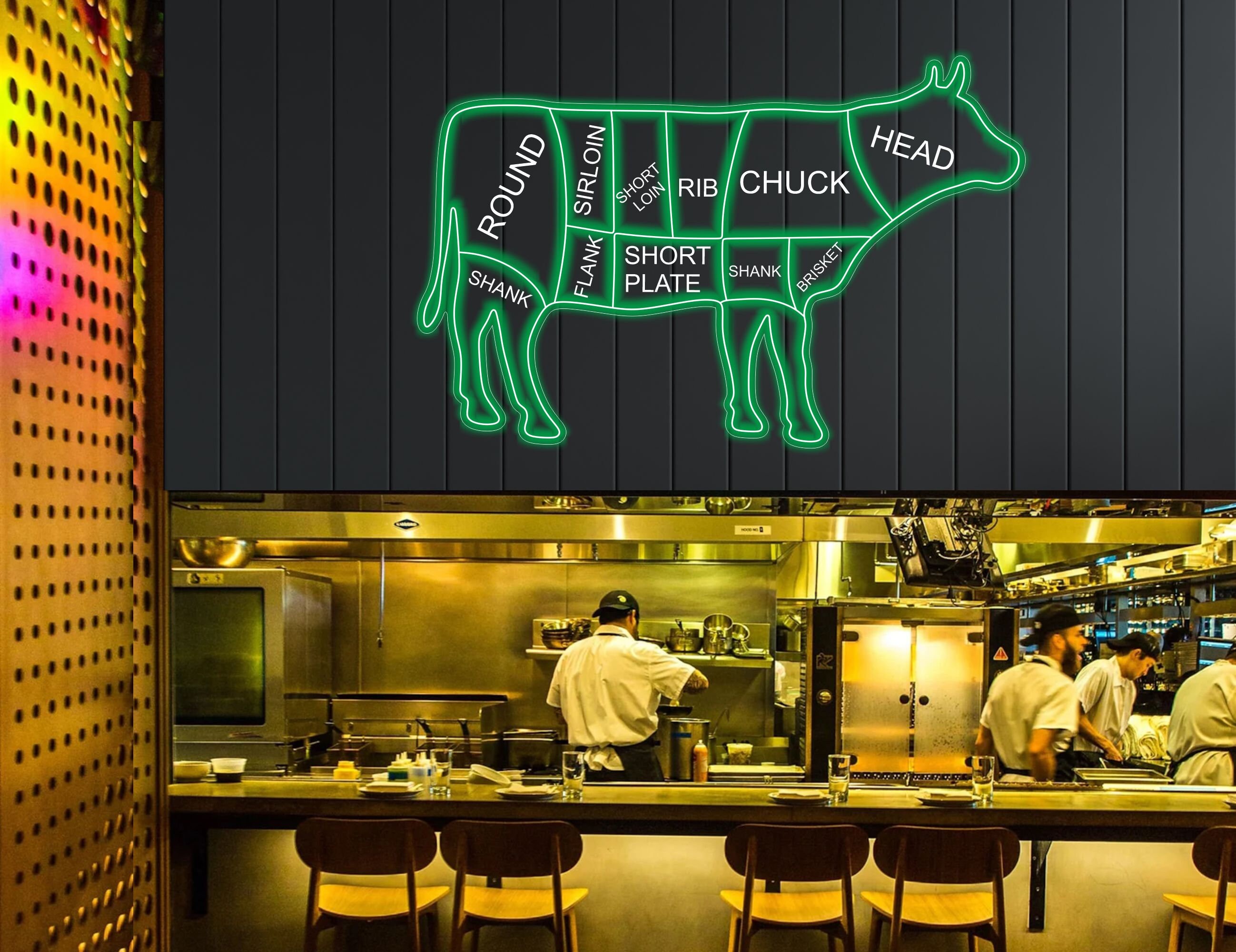 Cuts of Beef BBQ Neon Sign for Restaurant or Butcher Shop - Etsy