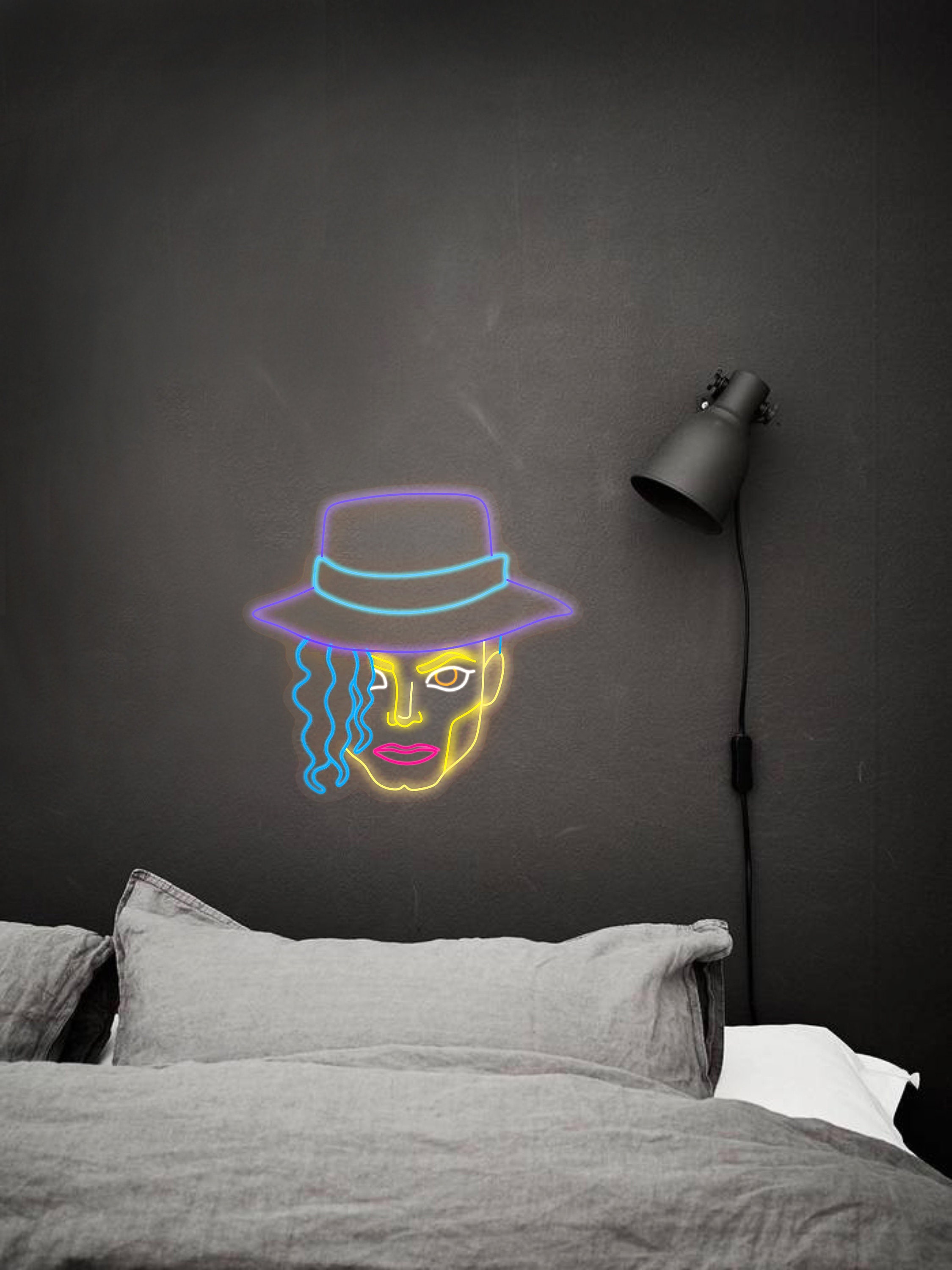 Pop art Neon sign Modern art Music gift Trendy wall art Etsy