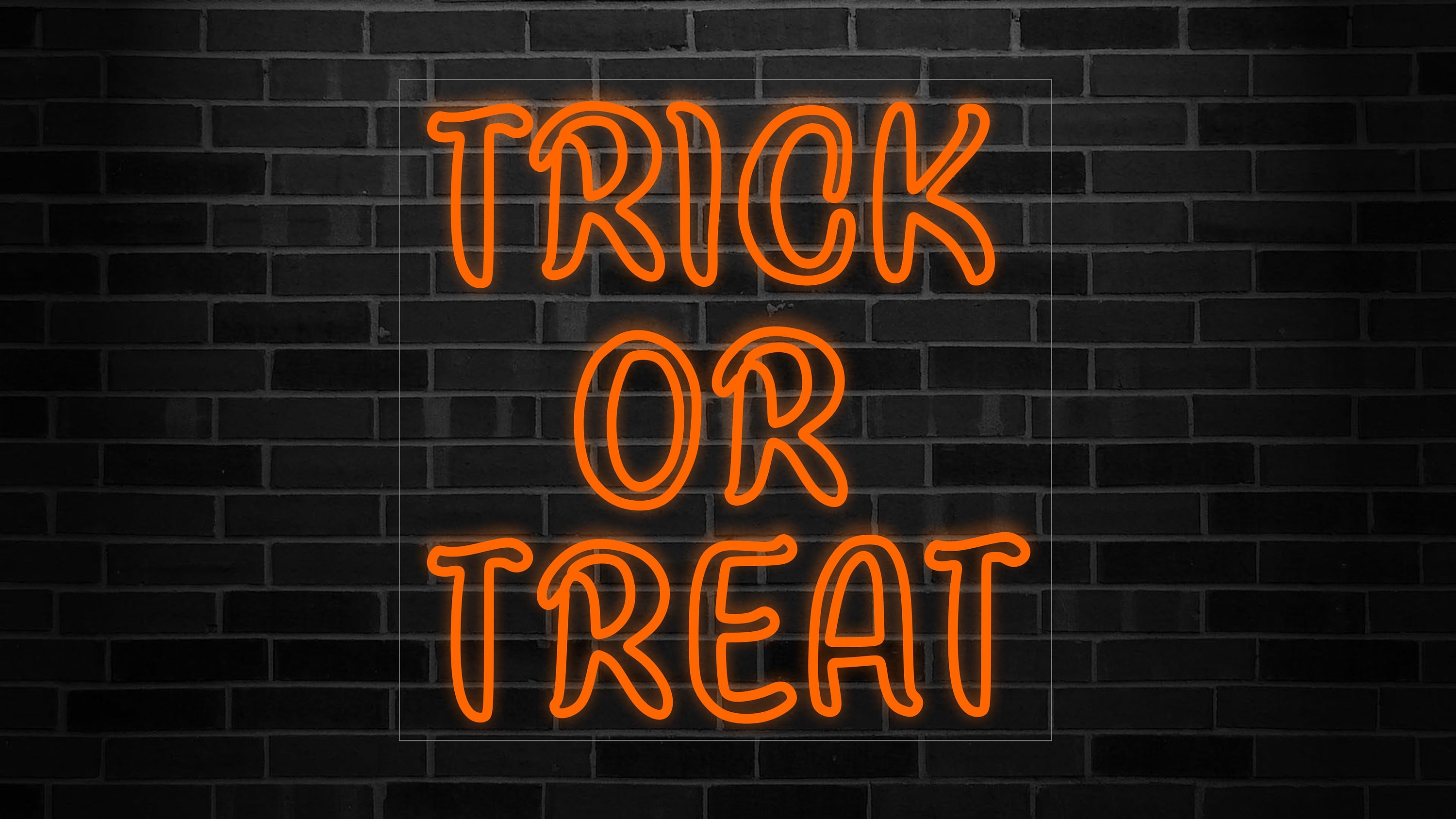 Trick or treat neon sign Halloween lights Halloween lawn Etsy