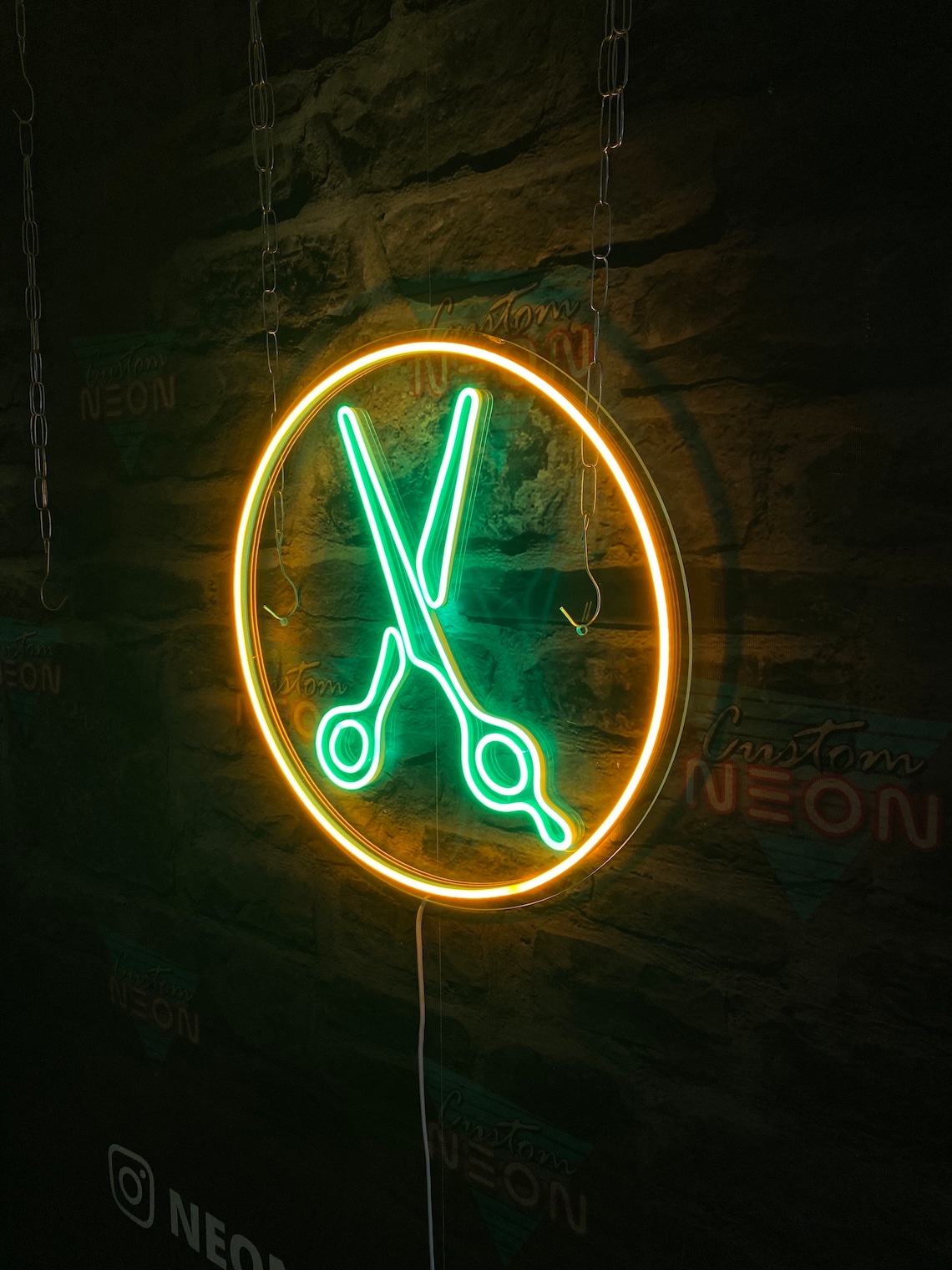 Barber Shop Scissors neon sign Hair beauty salon unique Etsy