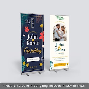 Personalisierter Hochzeit Willkommen Banner Stand: Custom Design