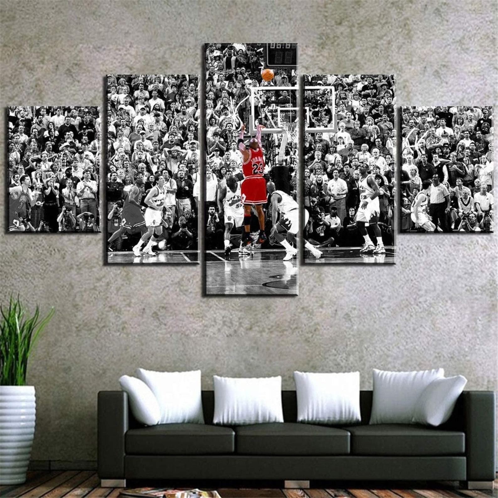 Michael Jordan Last Shot Poster 5 Panel canvas wall art Etsy