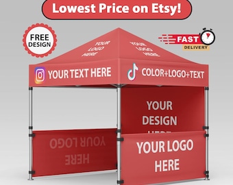 Tenda com cobertura personalizada 10x10 - Serviço de design personalizado gratuito, Tenda pop-up personalizável para feiras, cobertura com logotipo de empresa, Tenda para Expo Realty