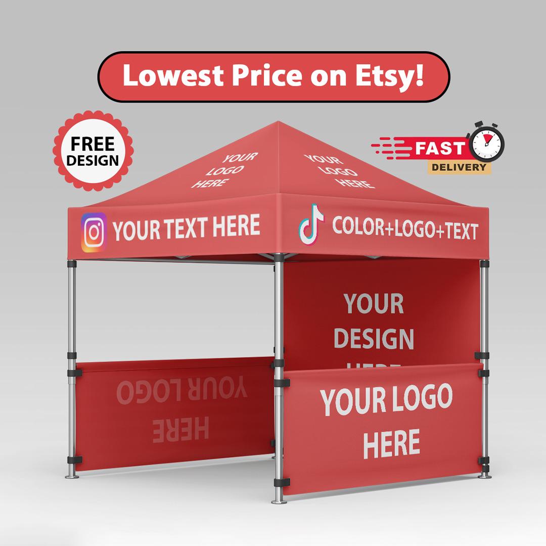 Custom Canopy Tent 10x10 -Free Personalized Design Service, Customizable Pop Up Tent for Trade Show, Company Logo Canopy, Expo Realty Tent