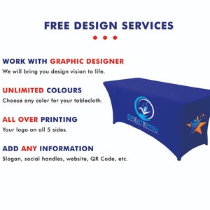 Custom Logo Spandex Stretched Tablecloth: Trade Show Event Table Cover ...