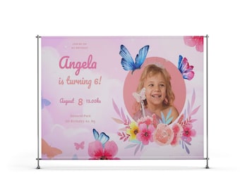 Custom Banner (With or Without Frame) | Business Logo Backdrop | Personalized Birthday, Wedding, Party Event Backdrop | Full Color