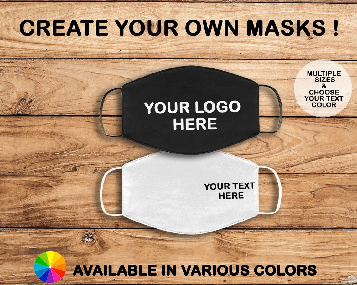 Custom Logo Masks Reusable and Washable Mask Logo on mask Etsy