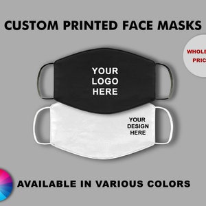 Custom Logo Masks, Reusable and Washable Mask, Logo on mask, Text on mask,  Wholesale masks, Wedding masks, Company logo face masks
