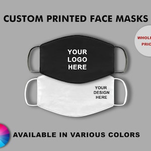 Custom Logo Masks, Reusable and Washable Mask, Logo on mask, Text on mask,  Wholesale masks, Wedding masks, Company logo face masks