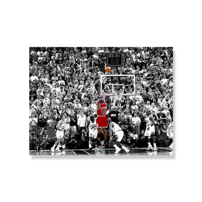Michael Jordan Last Shot Canvas Wall Art Air Jordan Canvas Etsy