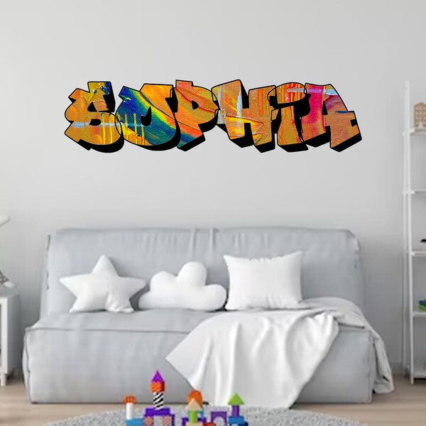Graffiti Wall Art Name - Etsy