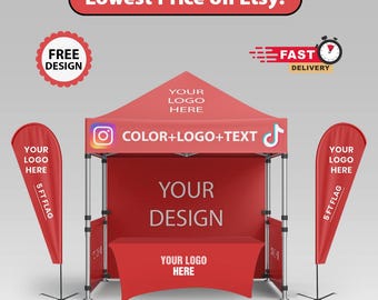 CUSTOM CANOPY 10x10&#39; TENT | Business Advertising Tent | Event Tent | Pop Up Tent Personalized Customizable Heavy Duty for Events