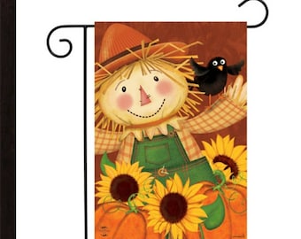 Scarecrow,fall,autumn,Thanksgiving,sunflowers,yard art,flags,garden flag,outdoor decor,fall decor,garden decor