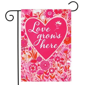 Valentines day love hearts pink garden flag yard art home decor outdoor garden decor flags spring Valentines day garden flags
