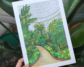 Botanic Gardens Glasgow Textured Art Print | A5 | A4 | A3