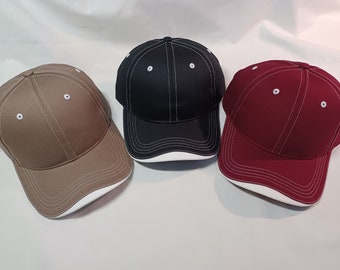 Richardson 265 blank 6 panel cap with contrasting stitching, curved visor, Velcro closure 2 colors
