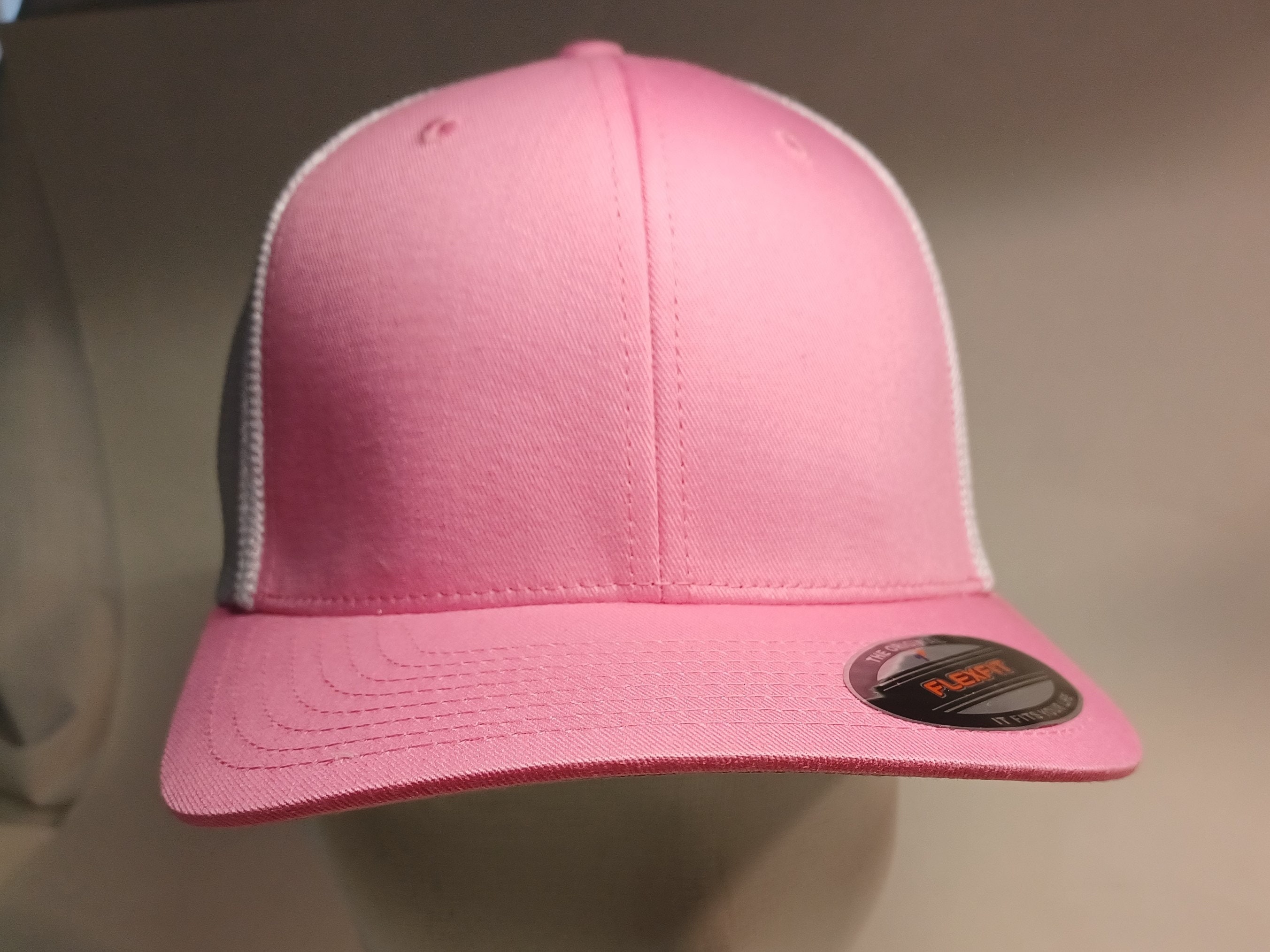 Flexfit Original Blank Pink W Mesh Back One Size Curved Visor - Etsy