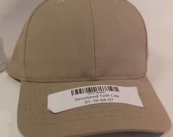 American Khaki blank cap with snap back and curved visor