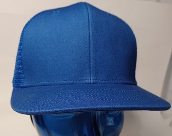 Blank Royal Blue, Tan, or Charcoal blank structured cap with mesh snap-back for your summer fun days