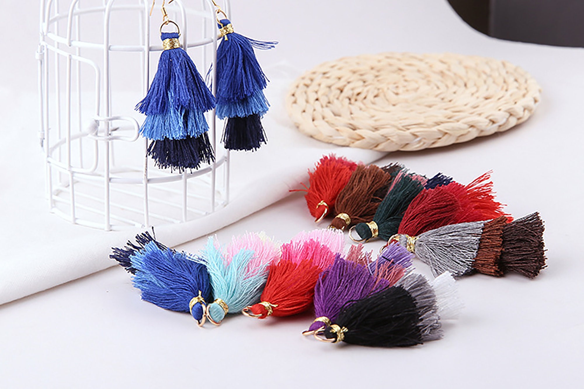 10Pcs Tiered Tassels Stacked Tassels Pendant Fluffy Tassels Etsy