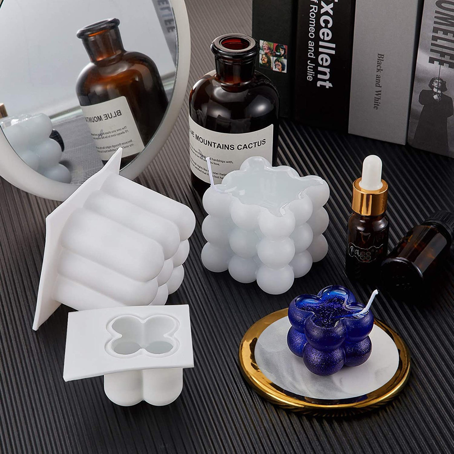 3D Candle Molds Bubble Cube Pillar Candles Mold Crayon Etsy