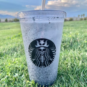 Halloween Snow Globe Tumbler| Starbucks Cup| Grande| Spooky| Gifts| Glitter