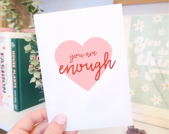 You Are Enough Postcard, A6 Postcard, Positive Postcard, Positivity Print, Positive Affirmation Print, TPWK