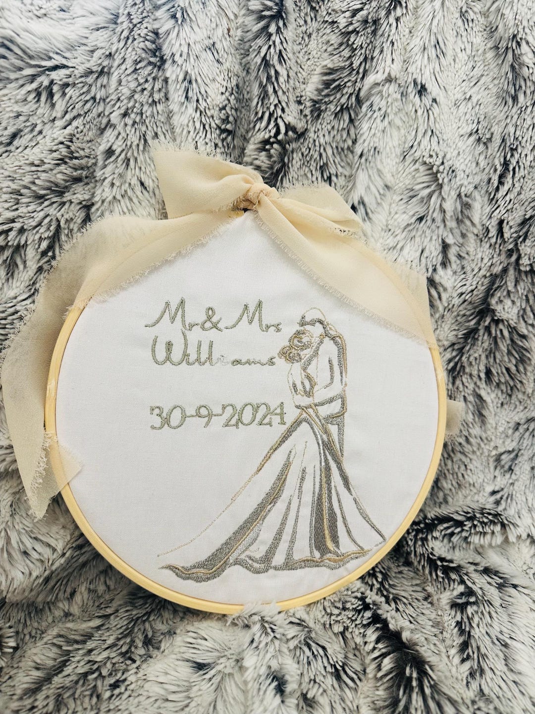 Personalized Wedding Embroidery Hoop Custom Bride and Groom Gift ...
