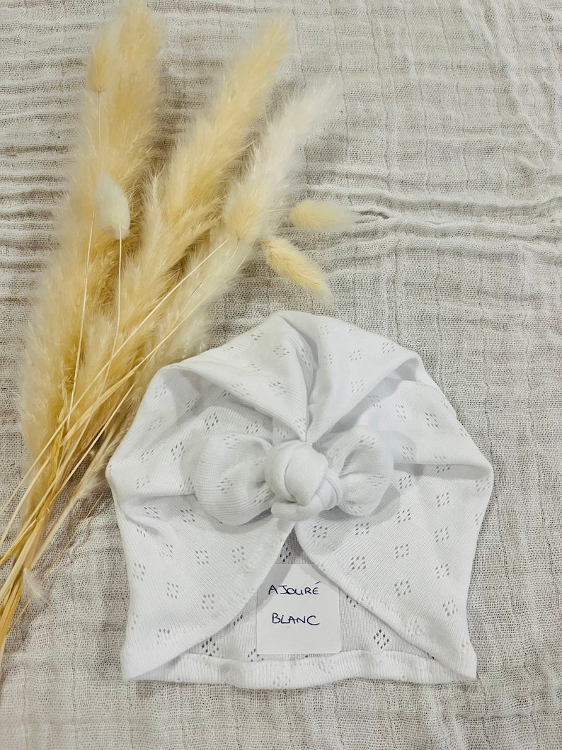 Handmade openwork baby turban image 6