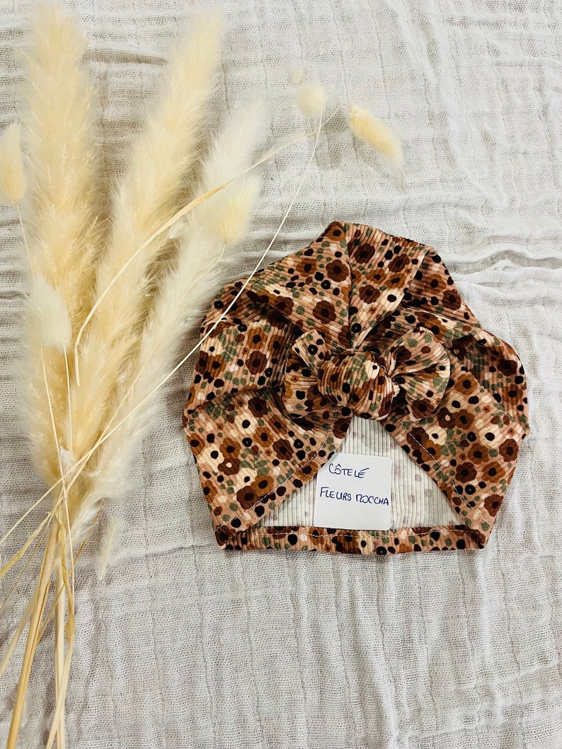 Handmade ribbed baby turban for children image 6