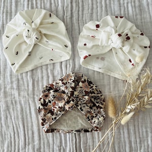Handmade floral baby hat turban